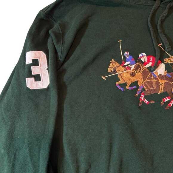 Ralph Lauren Hoodie Men XXL Polo 3 Patch Triple Pony Jumper Sweatshirt Hype Core - Picture 3 of 7